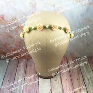 Adjustable Light Pink Rose Headband